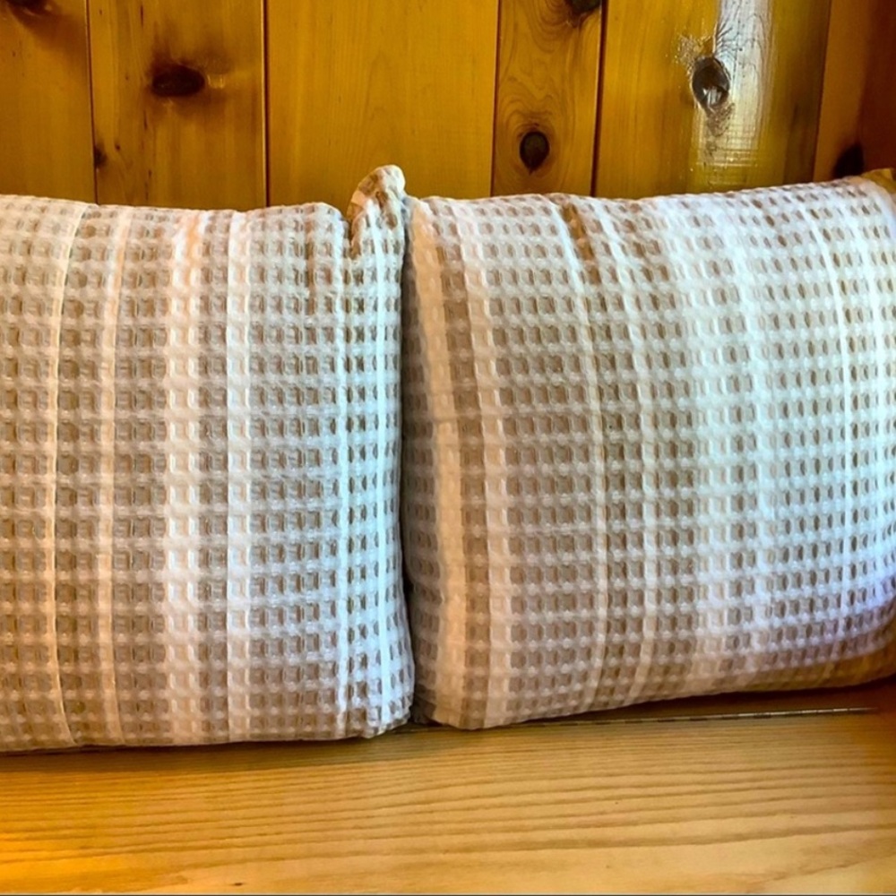 INUP Home Set Of 2 Waffle Throw Pillows
